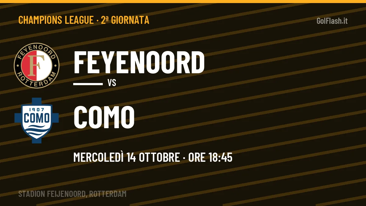 Feyenoord-Como: pronostico, quote e dove vedere il match in diretta