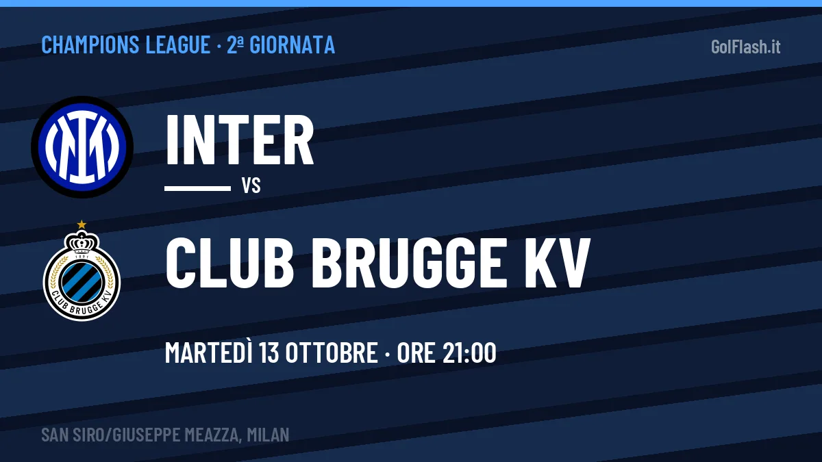 Dove vedere Inter-Club Brugge KV in TV e streaming: orario, canale e formazioni