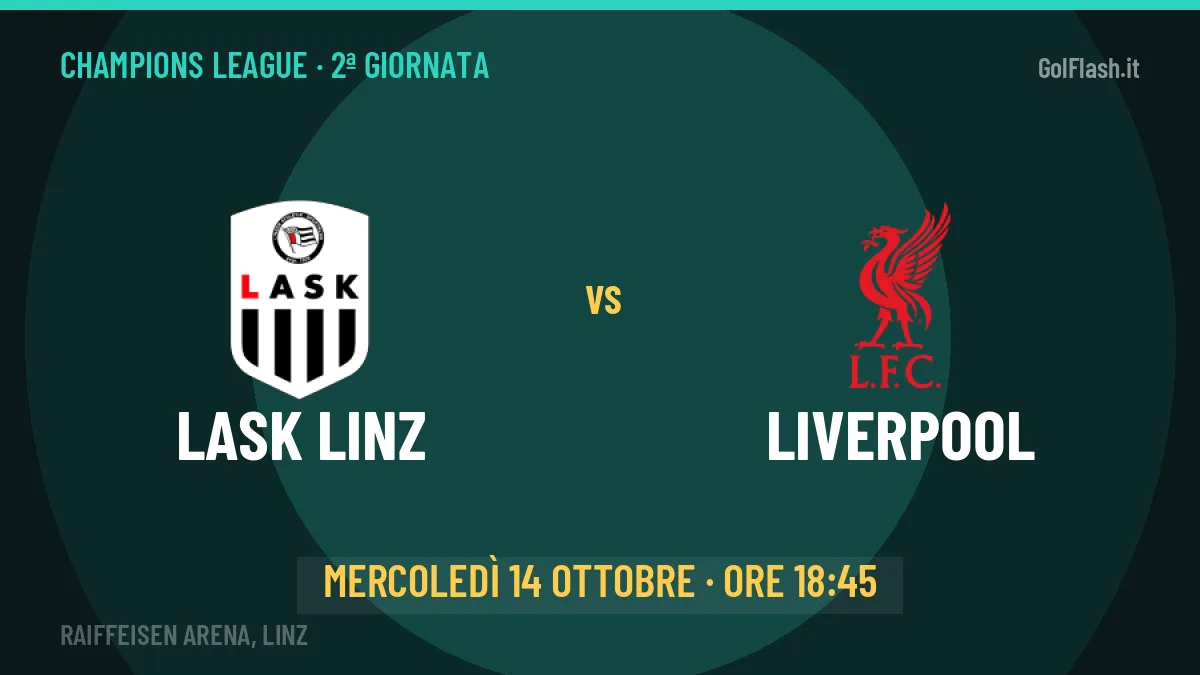 Dove vedere Lask Linz-Liverpool in TV e streaming: orario, canale e formazioni