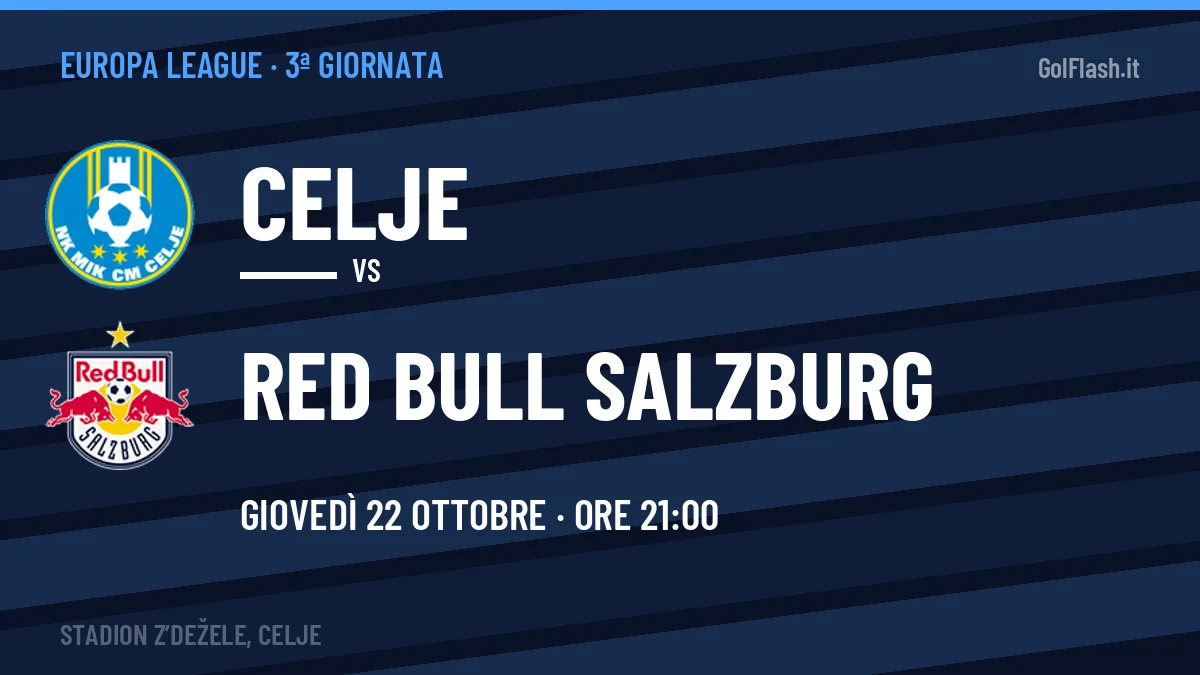 Dove vedere Celje-Red Bull Salzburg in TV e streaming: orario, canale e formazioni