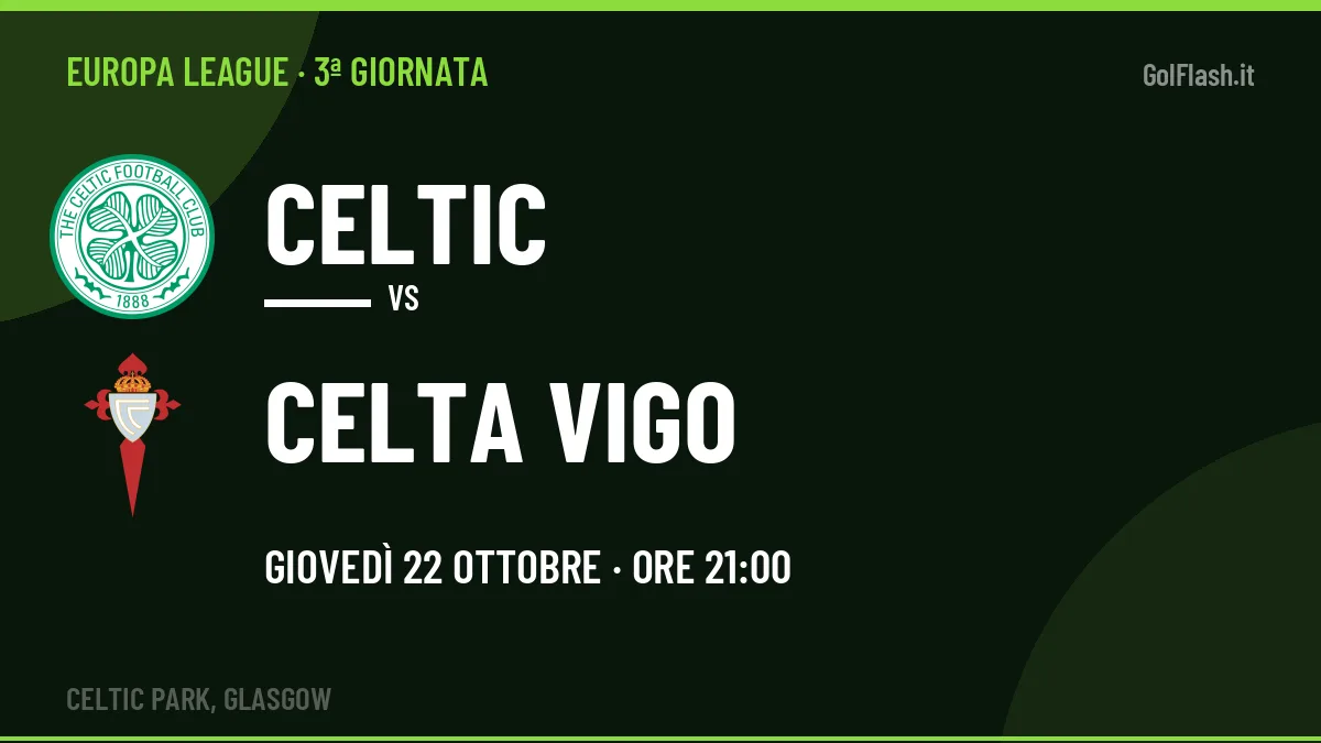 Celtic-Celta Vigo (gio 22/10 ore 21:00): probabili formazioni, statistiche e quote